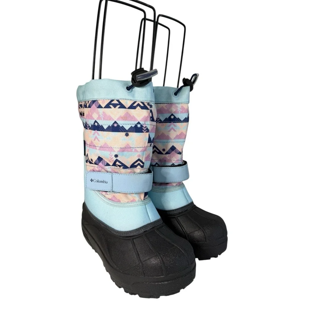 Columbia Youth Powderbug Plus II Print winter snow‎ boot Size 1Y No Box
